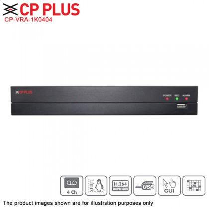 CP Plus CP-VRA-1K0404 4 Channel up to 2.4MP 1080P Indigo AHD TVI CVI CVBS IP CCTV DVR